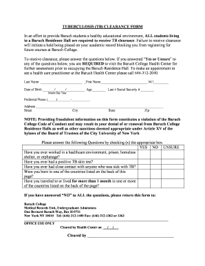 Tb Clearance Letter Sample  Form