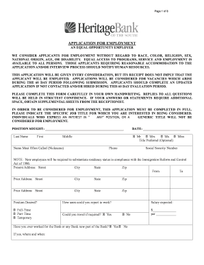 Page 1 of 8 APPLICATION for EMPLOYMENT an EQUAL OPPORTUNITY EMPLOYER WE CONSIDER APPLICANTS for EMPLOYMENT WITHOUT REGARD to RAC  Form