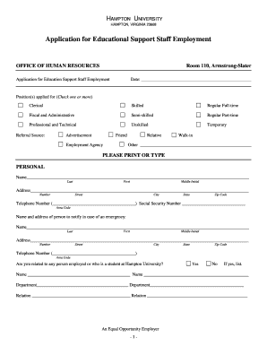 Hampton University Application  Form