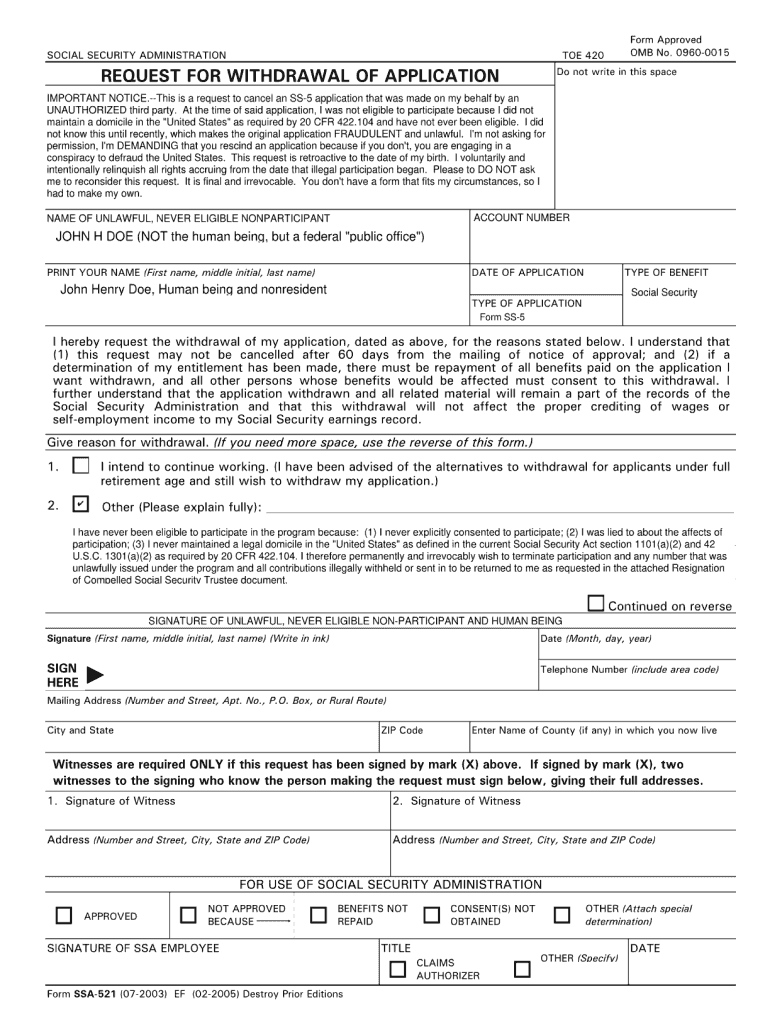 Ssa521 Sedmcom Form