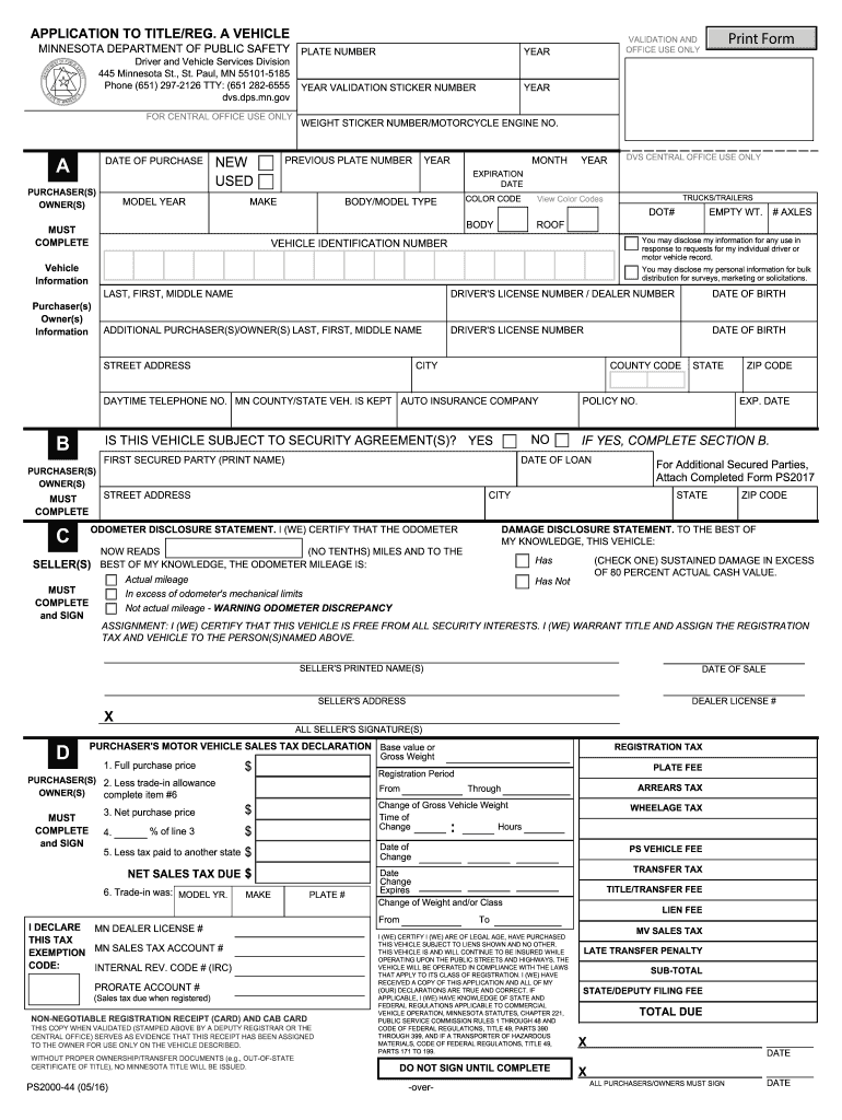  Mn Dmv Forms 2013