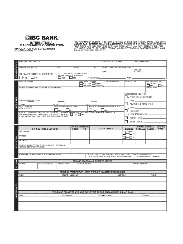 Ibc Bank  Form