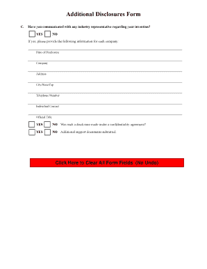 Additional Disclosures Form Research Ufl