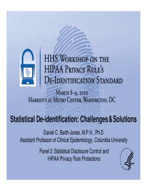 Statistical De Identification Challenges Hhshipaaprivacy Com  Form