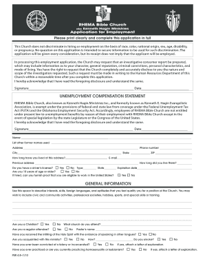 RBTC Application Page Rhema Bible Training College  Form
