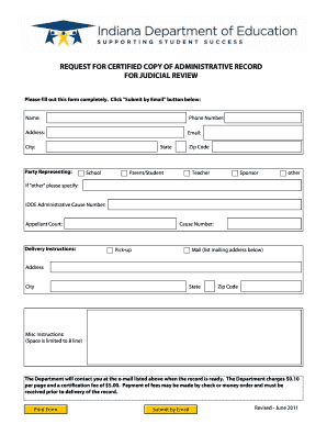 Request Form for Administrative Record PDF Doe in