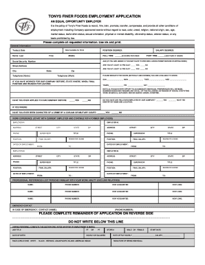 Tony&#039;s Application  Form