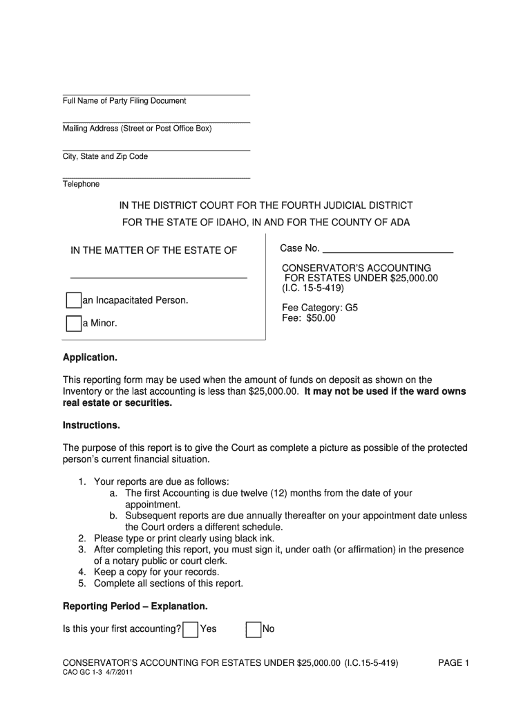 Get and Sign Printable Conservatorship Forms Arizona 2011-2022