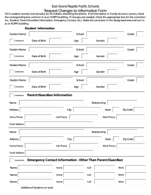 Corrections Form East Grand Rapids Public Schools Egrps