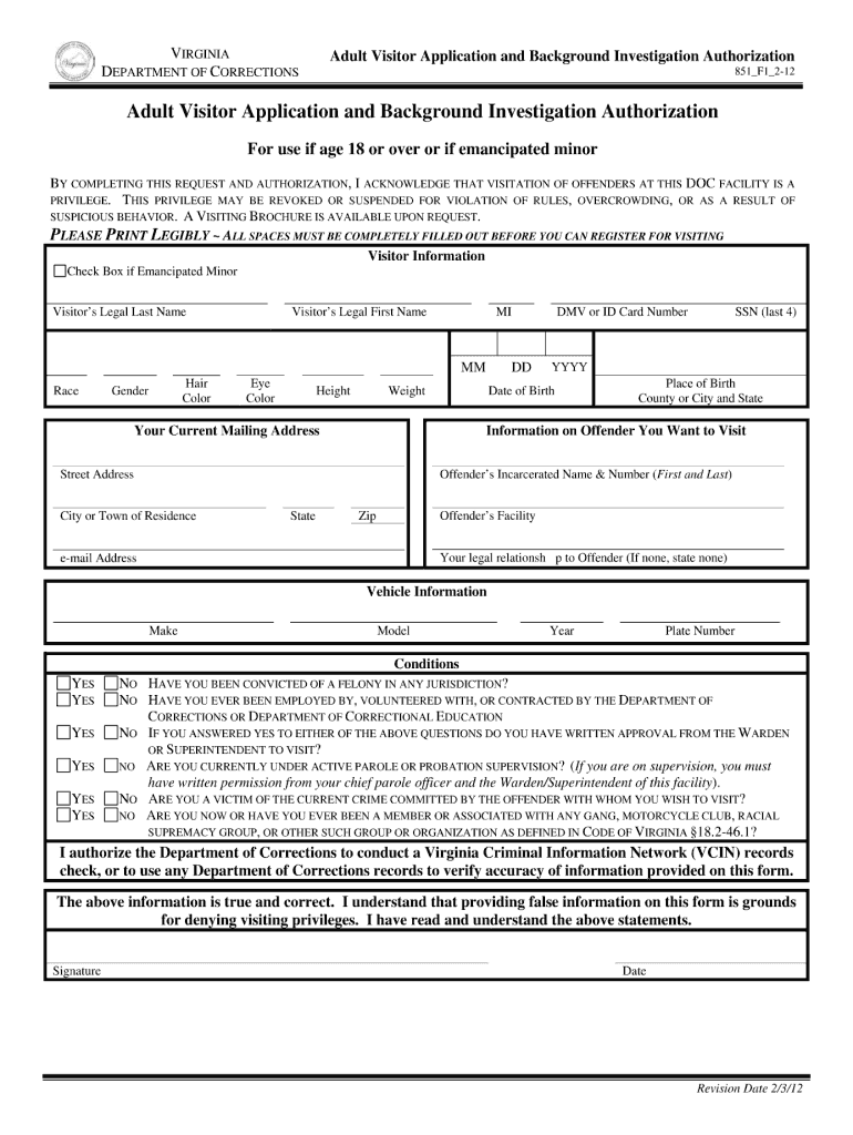  Vadoc Form 2014