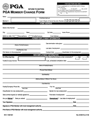 Pga Change Form