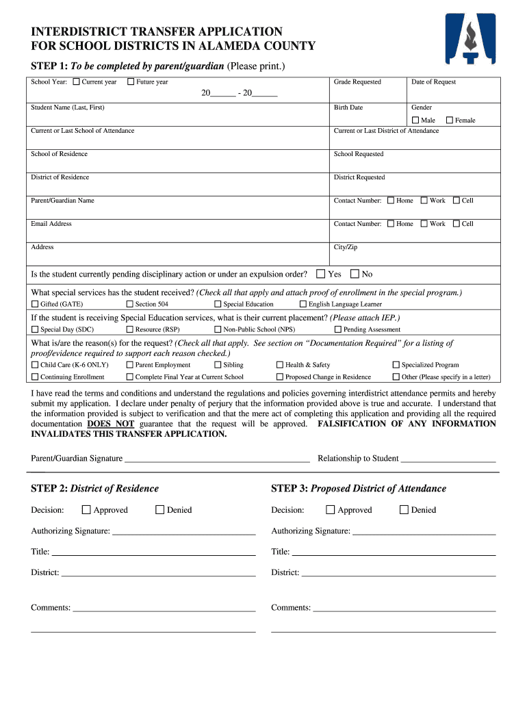 Interdistricttransfer Form