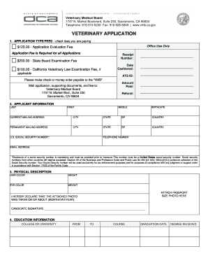 Vet Admission Form