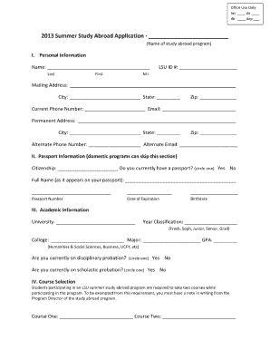 Lsu Application Form