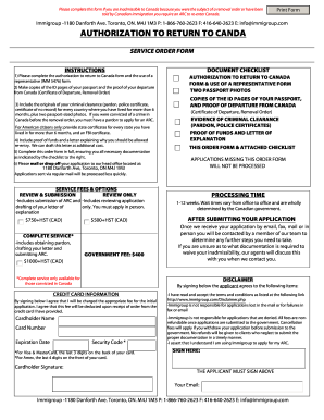 Authorization To Return To Canada Sample Letter Fill Out And Sign Printable Pdf Template Signnow