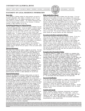 Statement of Legal Residence  Form