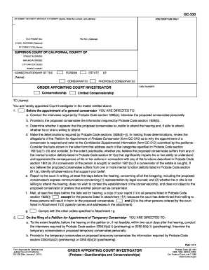  Gc 330 Order Appointing Court Investigator Form 2011