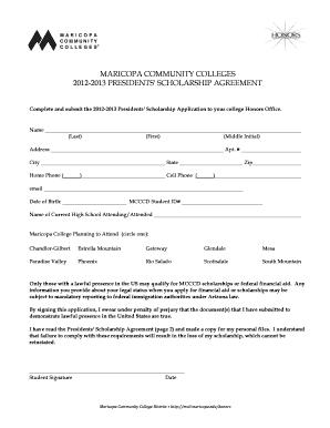 MARICOPA COMMUNITY COLLEGES PRESIDENTS Gc Maricopa  Form