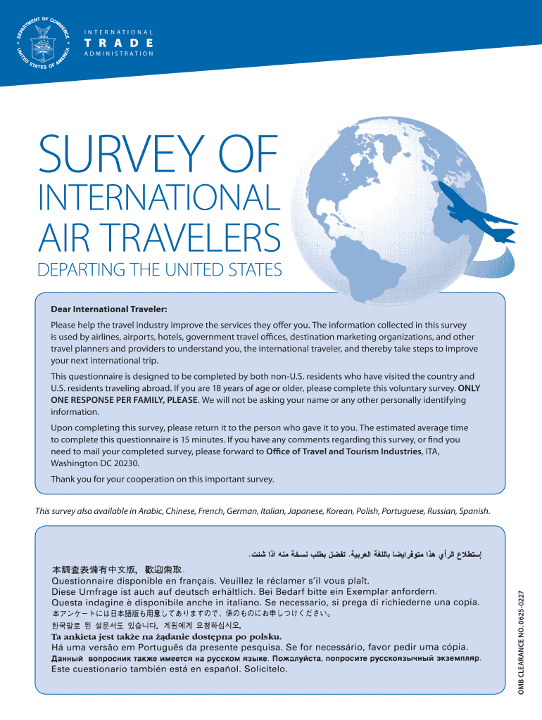 Dear International Traveler  Form