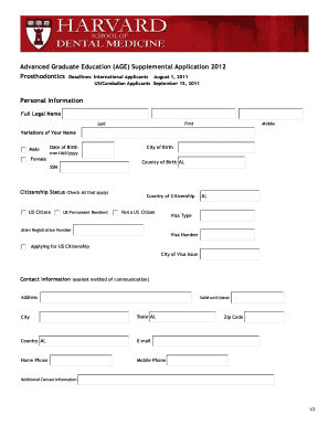 Harvard University Application Form PDF