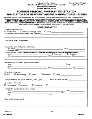 St Louis County Department of Revenue Assessment Licapp1 Form