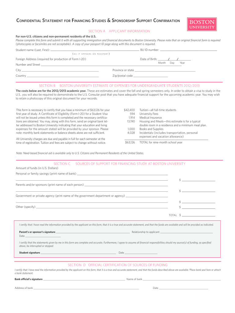 Confidential Statement  Form