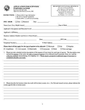 1 APPLICATION for SCIENTIFIC PURPOSES LICENSE Nmnh Si  Form