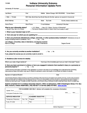  Personal Information Update Form 2009-2024