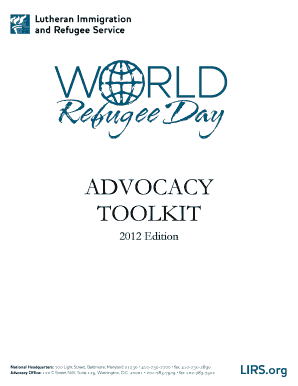 ADVOCACY TOOLKIT LIRS Lirs  Form