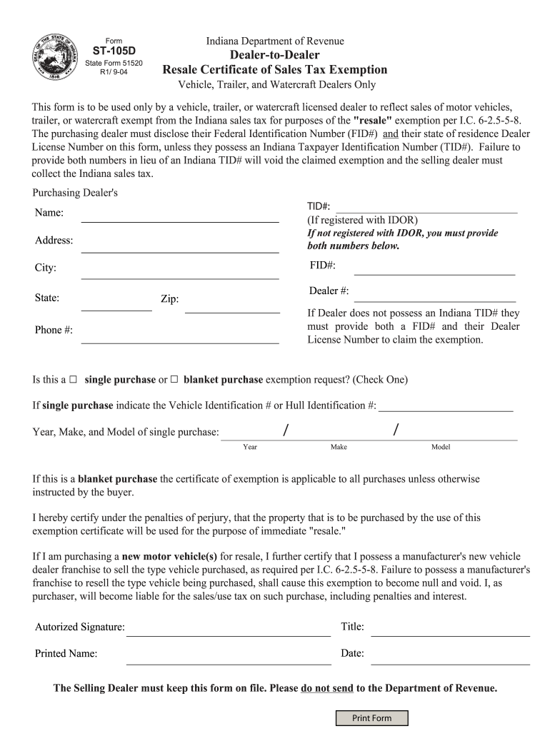  St 105d  Form 2004