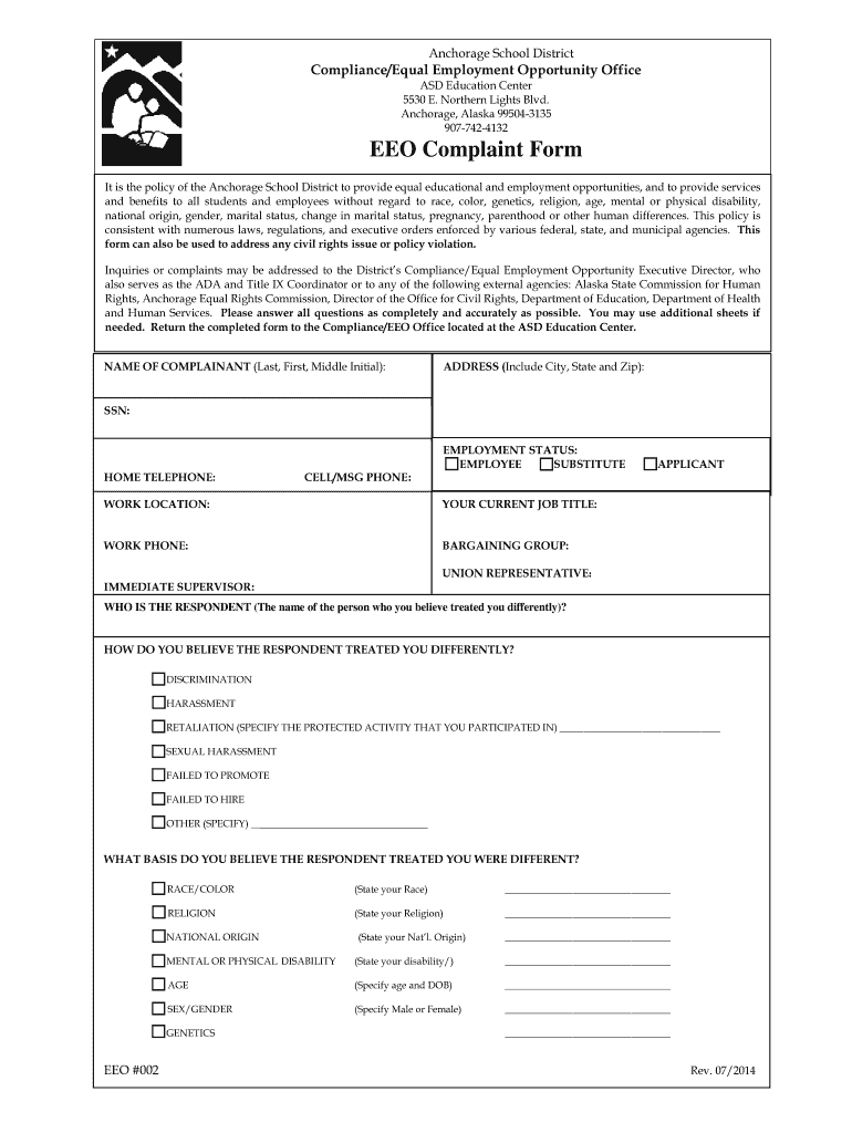 EEO Complaint Form Asdk12