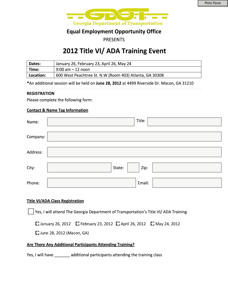 Title VI ADA Training Event Rivervalleyrc  Form