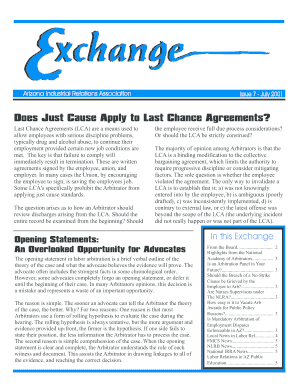 Does Just Cause Apply to Last Chance Agreements? LERA Lera Uiuc  Form