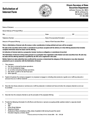  Solicitation of Interest Form 2005