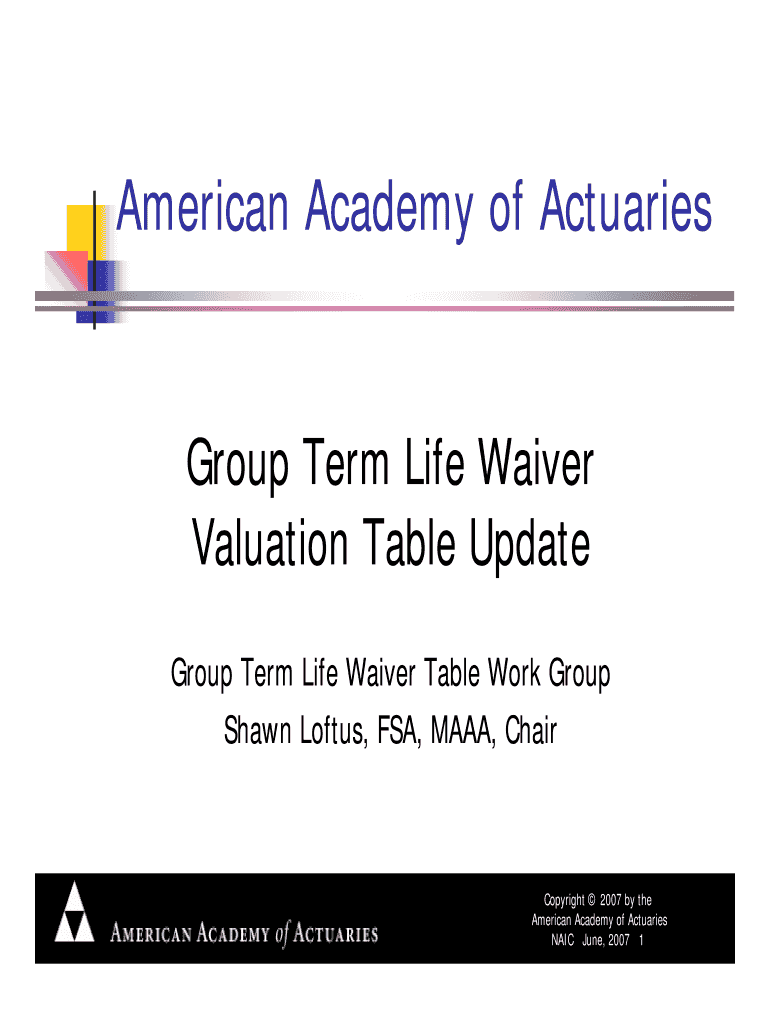 American Academy of Actuaries  Form
