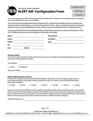 ALERT AM Configuration Form