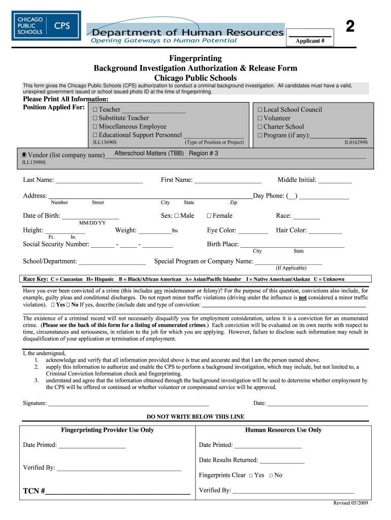  Cps Background Check Form 2015