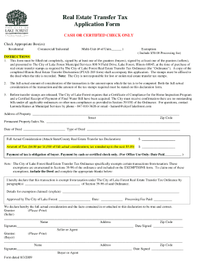 Lake Forest Transfer Tax  Form