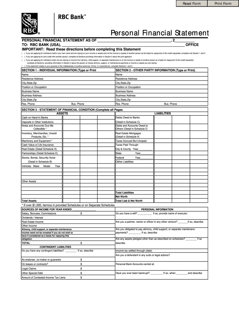 Rbc Royal Bank Trinidad and Tobago Limited E Statement  Form