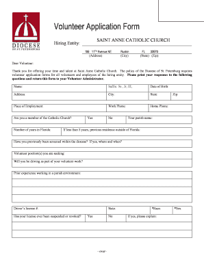 Church Application  Form