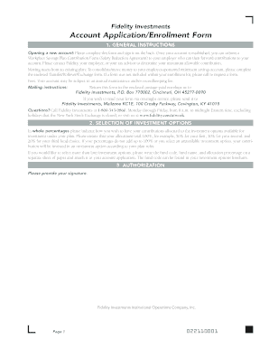 Fidelity Account Application Enrollment Form