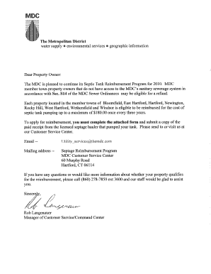 Mdc Septic Reimbursement Form