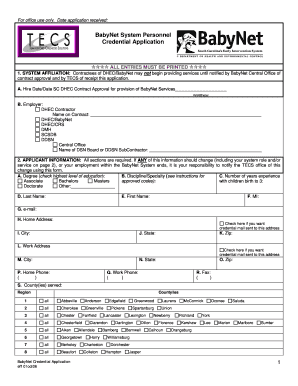 Babynet Contract Application Form