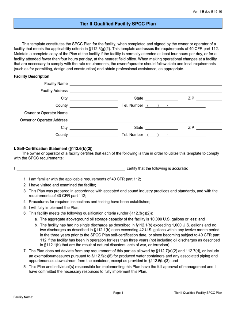 Spcc Plan Template  Form