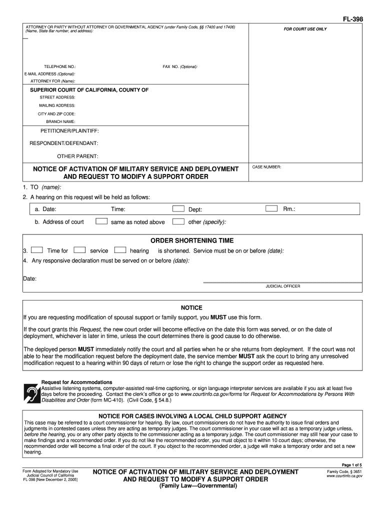 Fl 398  Form