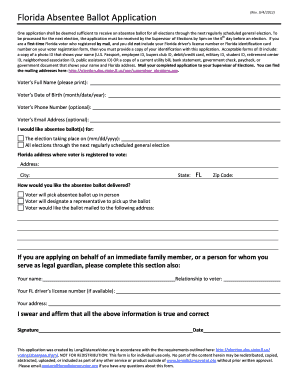 Absentee Ballot Form