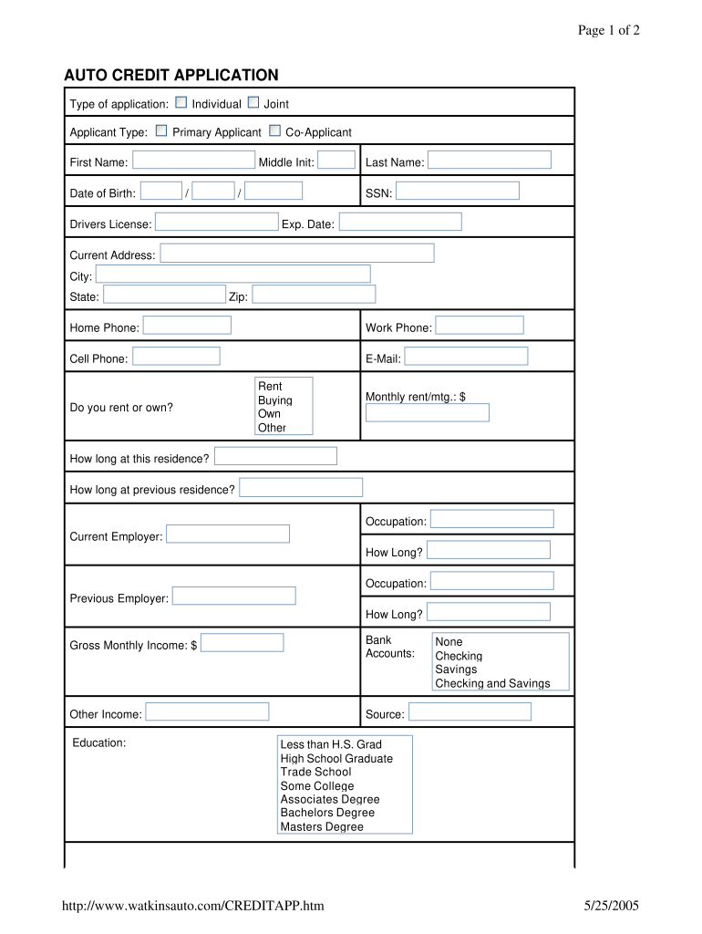 Get and Sign Xpress Credit Loan Application Form PDF 2005-2022