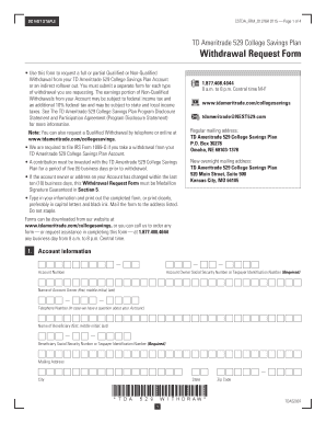 Ameritrade Terms of Withdrawal  Form