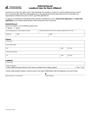 Vehicle Storage Lien Forms