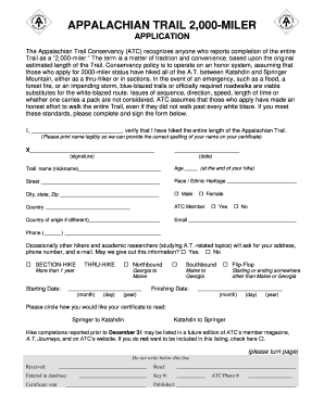 Miler Application  Form